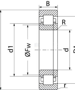 Cylindrical roller bearing 45x85x23mm INA/FAG