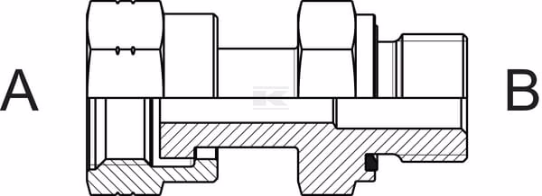 Racor ORFS 11/16U-3/8 BSP 3 Acoplamiento ORFS 1 x 3/4 BSPP