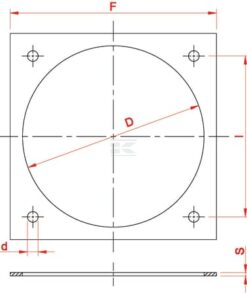 Junta para brida cuadrada 8"
