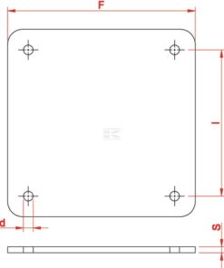 Brida cuadrada ciega de 6" para 4 pernos de fijación