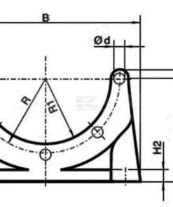 Pie de soporte 7 Brida de base simple PDM A200