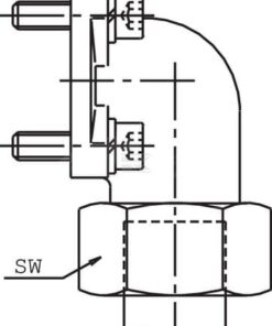 Unión simple con brida en escuadra 18L