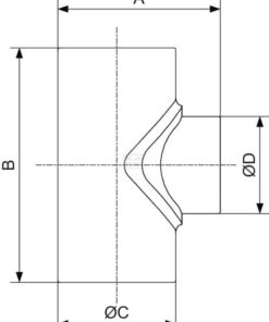 Prevost T piece 40x25x40 90° 5 Prevost T piece 32x25x32 90°