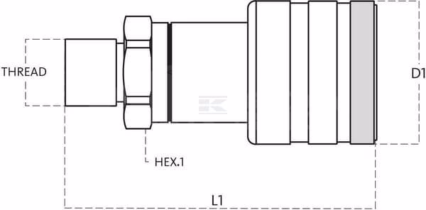 Acoplamiento hembra 1/4" BSP - 700 bar 3 Acoplamiento hembra 1/4" BSP - 700 bar
