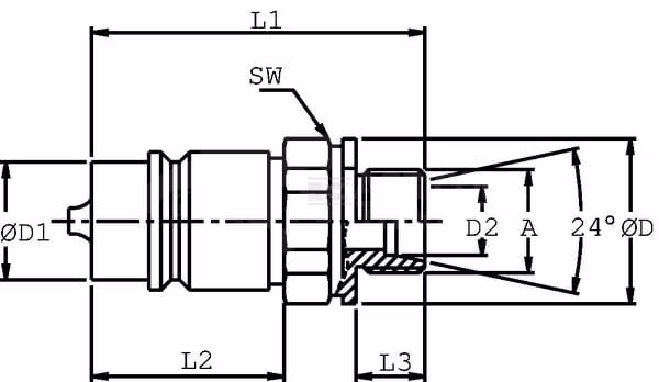Acoplamiento macho 1/2"-M22x1.5-14S 3 Acoplamiento macho 1/2"-M22x1.5-14S
