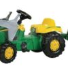 Tractor a pedales con cargador frontal y remolque, John Deere, a partir de 2,5 años, Rolly Kid de Rolly Toys