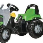 Tractor a pedales Deutz Fahr con cargador frontal y remolque, RollyKid, Rolly Toys