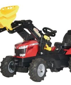Tractor a pedales con cargador frontal Massey Ferguson 7726, con neumáticos, a partir de 3 años, rollyFarmtrac de Rolly Toys