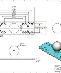 Consola 6-1/4" x 2", bola C/1.5" 5 Consola 6-1/4