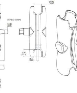 Brazo de doble acoplamiento de 145 mm, para bola C/1,5