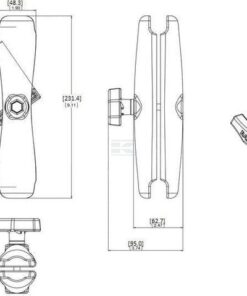 Brazo de doble acoplamiento de 235 mm, para bola C/1,5
