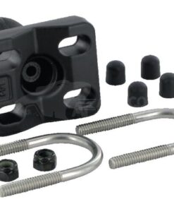 Base de doble brida en U roscada para railes de 1" (25,4 mm) a 1,25" (31,8 mm) de diámetro, bola C/1,5"