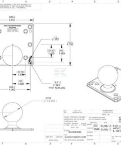 Base cuadrada VESA de 75 y 100 mm, bola D/2,25"