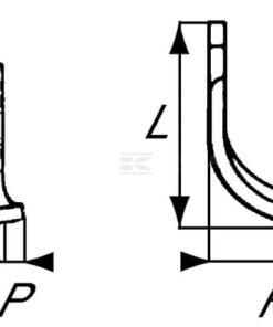 Cuchilla rotavator 200x110x70 mm, 8 mm de grosor, válida para Maletti