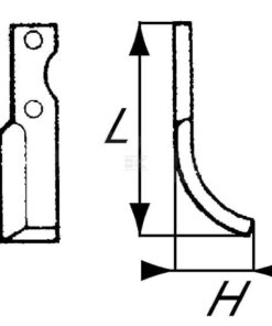 Cuchilla rotavator 190x60x30 mm, 6 mm de grosor, válida para Hako