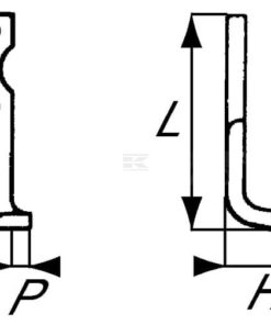 Cuchilla rotavator 215x50x50 mm 5 mm de grosor, válida para Agria