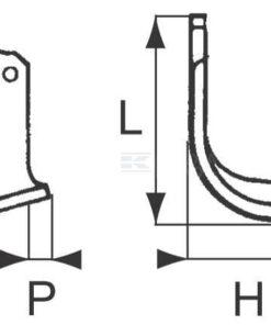 Cuchilla rotavator 257x142x90 mm, 8 mm de grosor, válida para Maschio 5 Cuchilla rotavator 257x142x90 mm, 8 mm de grosor, válida para Maschio