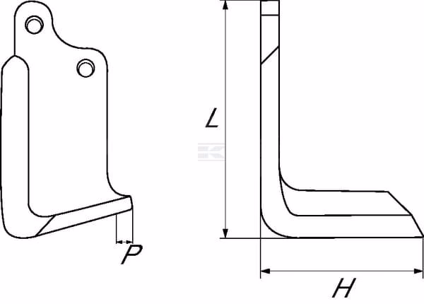 Cuchilla rotavator 140x215x80 mm, 8 mm de grosor, válida para Maschio 2 Cuchilla rotavator 140x215x80 mm, 8 mm de grosor, válida para Maschio