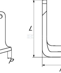 Cuchilla rotavator 165x135x80 mm, 7 mm de grosor, válida para Maschio 7 Cuchilla rotavator 165x135x80 mm, 7 mm de grosor, válida para Maschio