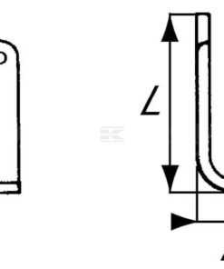 Cuchilla rotavator 138x57x50 mm, 6 mm de grosor, válida para Badalini