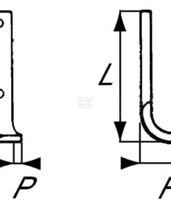 Cuchilla rotavator 268x102x40 mm, 8 mm de grosor, válida para Krone 7 Cuchilla rotavator 268x102x40 mm, 8 mm de grosor, válida para Krone