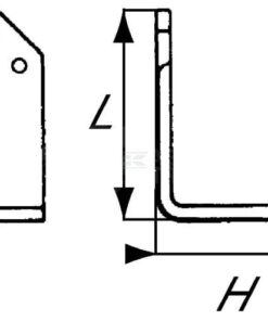 Cuchilla rotavator 185x135x65 mm, 7 mm de grosor, válida para Krone