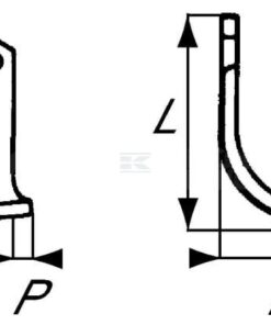 Cuchilla rotavator 170x107x60 mm, 6 mm de grosor, válida para Breviglieri