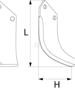 Cuchilla rotavator 210x133x80 mm, 7 mm de grosor, válida para Howard