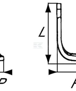 Cuchilla rotavator 185x115x70 mm, 6 mm de grosor, válida para Breviglieri