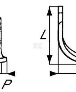 Cuchilla rotavator 185x105x60 mm, 7 mm de grosor, válida para Maletti