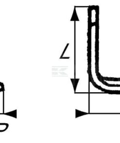 Cuchilla rotavator 185x105x60 mm, 7 mm de grosor, válida para Maletti