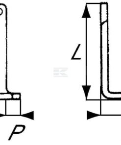 Cuchilla rotavator 190x100x80 mm, 7 mm de grosor, válida para Ebeardt