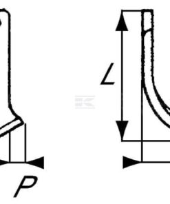 Cuchilla rotavator 200x96x80 mm, 6 mm de grosor, válida para Ebeardt
