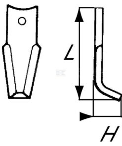 Cuchilla rotavator 120x35x40 mm 4 mm de grosor, válida para Agria