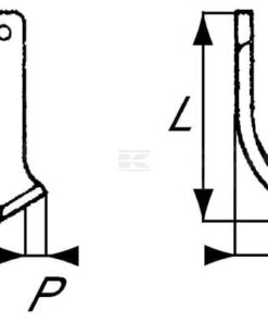 Cuchilla rotavator 192x92x80 mm, 6 mm de grosor, válida para Ebeardt