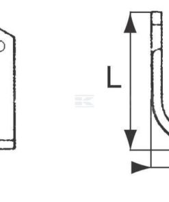 Cuchilla rotavator 60 mm, 6 mm de grosor, válida para Muratori