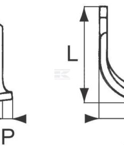 Cuchilla rotavator 190x120x70 mm, 7 mm de grosor, válida para Dondi