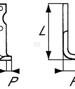 Cuchilla rotavator 175x50x30 mm 4 mm de grosor, válida para Agria
