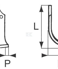 Cuchilla rotavator 60 mm, 6 mm de grosor, válida para Maschio