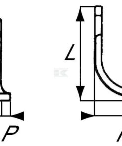 Cuchilla rotavator 163x92x50 mm, 6 mm de grosor, válida para Ferrari