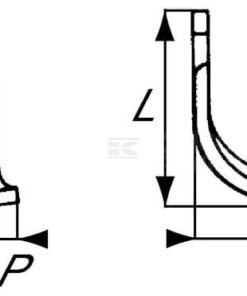 Cuchilla rotavator 142x100x50 mm, 6 mm de grosor, válida para Ferrari