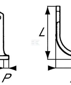 Cuchilla Rotovator dch. 174x57x60 mm, 6 mm de espesor adecuada para Maschio 6 Cuchilla Rotovator dch. 174x57x60 mm, 6 mm de espesor adecuada para Maschio