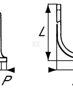 Cuchilla rotavator 205x50x70 mm, 6 mm de grosor, válida para Goldoni