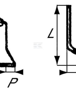 Cuchilla rotavator 140x80x60 mm, 6 mm de grosor, válida para Holder