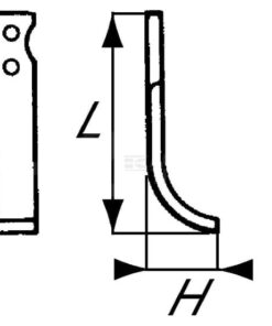 Cuchilla rotavator 190x80x45 mm 5 mm de grosor, válida para Goldoni