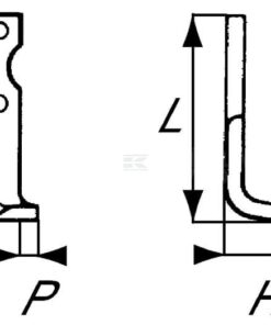 Cuchilla rotavator 175x50x30 mm 4 mm de grosor, válida para Agria
