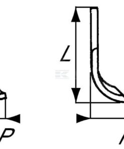 Cuchilla rotavator 190x72x30 mm, 6 mm de grosor, válida para Grillo
