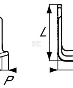 Cuchilla rotavator 192x135x80 mm, 7 mm de grosor, válida para Maschio