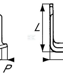 Cuchilla rotavator 192x135x80 mm, 7 mm de grosor, válida para Maschio 5 Cuchilla rotavator 195x135x80 mm, 7 mm de grosor, válida para Maschio