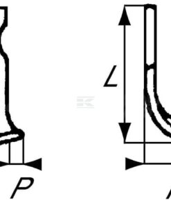Cuchilla rotavator 290x85x60 mm, 6 mm de grosor, válida para Pegoraro